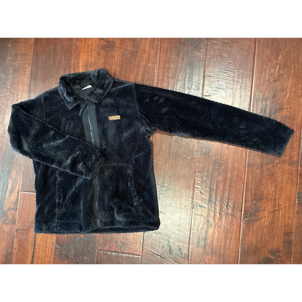 Columbia Fire Side Full Zip III High Pile Fleece Womens Large Black AL2215